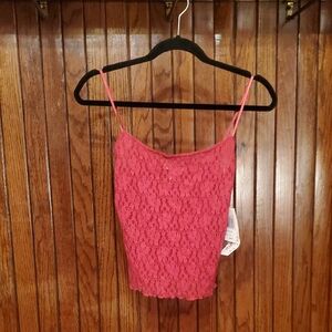 AUGUST MOON SIZE SMALL Red Lace Women's Top